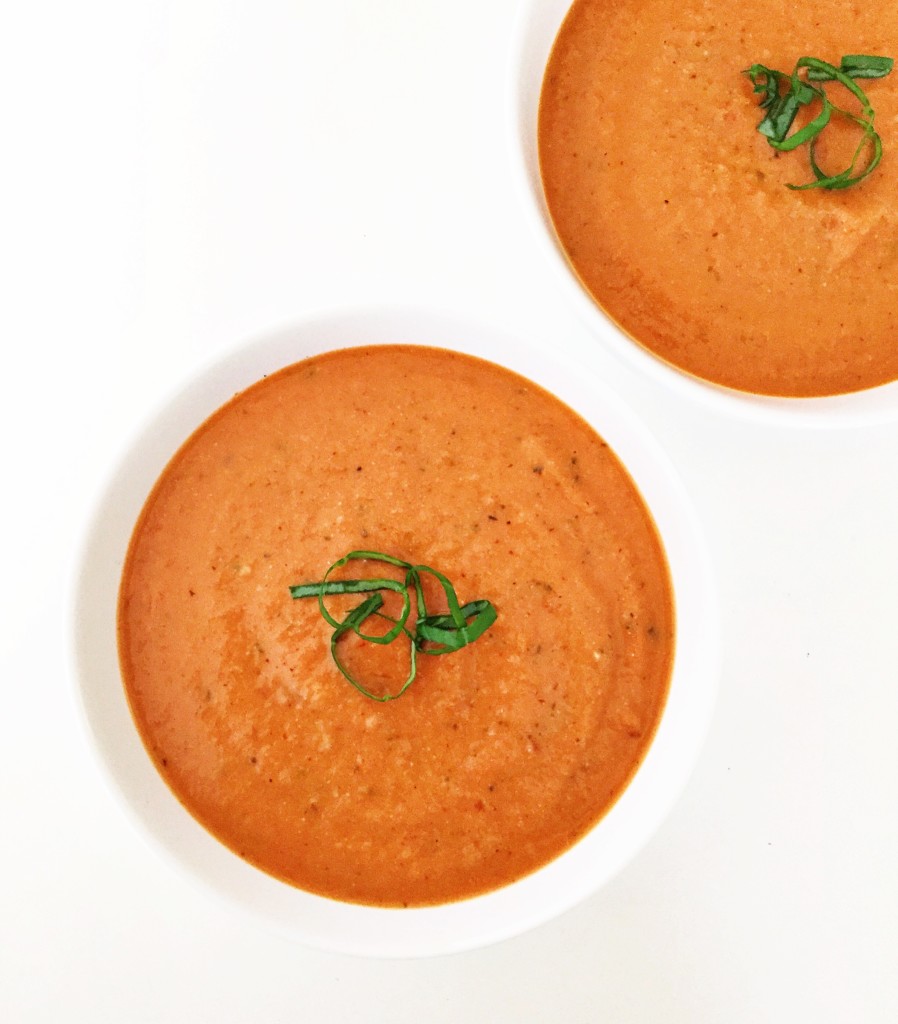 roasted tomato basil soup (vegan + gf)