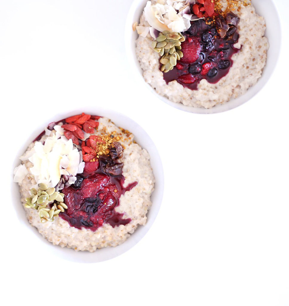 steel cut oats with berry compote